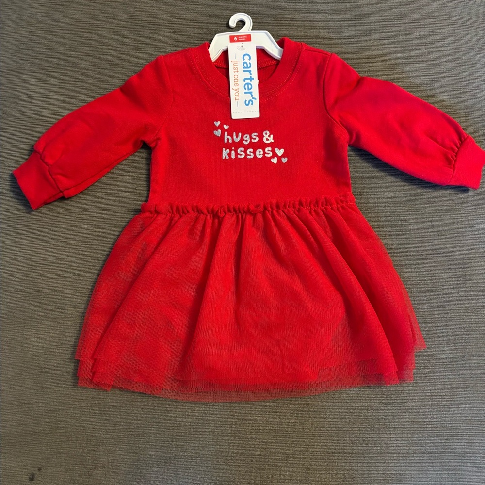 Carter's 
Red Long Sleeve Bishop Sweater Dress